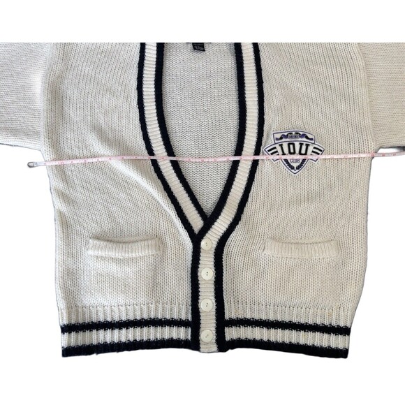Vintage 90s I.O.U. Cardigan Mens L Exclusive Member Sweater Legend IOU Spellout - Picture 12 of 12